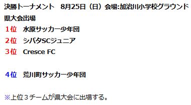 新潟少年サッカー応援団 みんなのnews 優勝は水原サッカー少年団 第17回県民共済カップu 10サッカー大会 下越地区予選リーグ予選