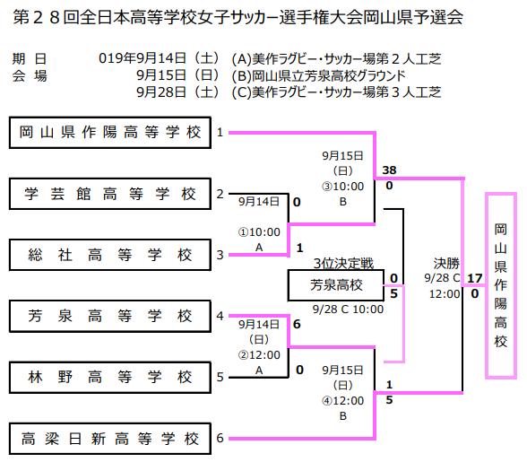 優勝は作陽高校 19年度 第28回高校女子サッカー選手権岡山県大会 ジュニアサッカーnews