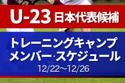 選手変更掲載 U 23日本代表候補 トレーニングキャンプメンバー スケジュール発表 12 22 12 26 高円宮記念jfa夢フィールド ジュニアサッカーnews