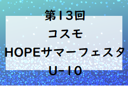 2022年度 第13回 コスモHOPEサマーフェスタ U-10（広島県）優勝はローザス！