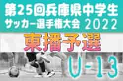 2022年度 第25回兵庫県中学生（U-13）サッカ－選手権大会 東播予選 優勝はサルパFC！全結果掲載