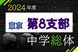 2024年度 第63回 東京中学総体（第8支部）決勝リーグ 結果速報！6/29.30開催 結果お待ちしています。