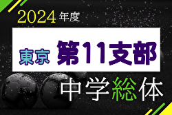 2024年度 第63回 東京中学総体（第11支部）準々決勝結果募集中！結果速報！準決勝6/29開催 結果お待ちしています。