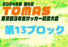 2024年度 第8回TOMAS東京都3年生サッカー交流大会 第14ブロック予選 例年10月開催！日程・組合せ募集中