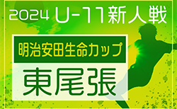 2024年度 第10回明治安田生命カップU-11 愛知 東尾張地区大会  第1～第6代表掲載！6チームは愛知県大会出場決定！