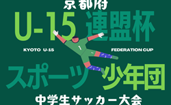 2024年度 京都府U-15連盟杯（旧・スポーツ少年団中学生サッカー大会） 10/26開幕！組合せ掲載