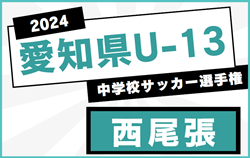 2024年度 愛知県U-13中学校サッカー選手権 西尾張地区大会  地区予選（一宮､尾北､海部､稲沢）情報も募集中！例年1月開催