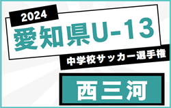 2024年度 愛知県U-13中学校サッカー選手権 西三河地区大会  例年12,1月開催  情報募集中！