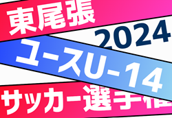 2024年度 東尾張ユースU14サッカー選手権大会（愛知）組み合わせ掲載！12/7,8開催！