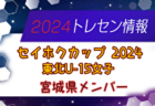 【メンバー】カメイカップ2024 U-15東北サッカー選抜大会（11/16,17） 宮城県選抜メンバー