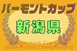 2024-2025 JFAバーモントカップ第35回全日本U-12フットサル選手権 新潟県大会 例年3月開催！日程・組合せ募集中