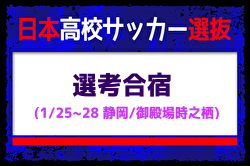 【日本高校サッカー選抜候補】選考合宿 （1/25-28 静岡／御殿場時之栖）メンバー・スケジュール掲載！