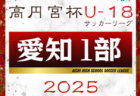 2025年度 高円宮杯 JFA U-18サッカーリーグ 愛知県1部  リーグ表掲載！3月開幕予定  詳細日程募集