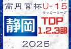 2025年度 高円宮杯 JFA U-15サッカーリーグ静岡 TOP･1･2･3部  3/15結果更新！入力ありがとうございます！3/16結果速報