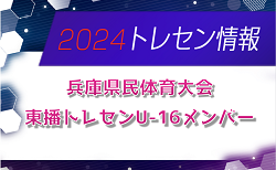 【メンバー】2024年度 兵庫県民体育大会サッカー競技（冬季） 東播トレセンU-16メンバー（2/15.16参加）