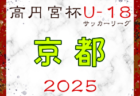 高円宮杯U-18サッカーリーグ2025京都 1部・2部 3/20全結果更新！次戦4/5.6　ご入力ありがとうございます